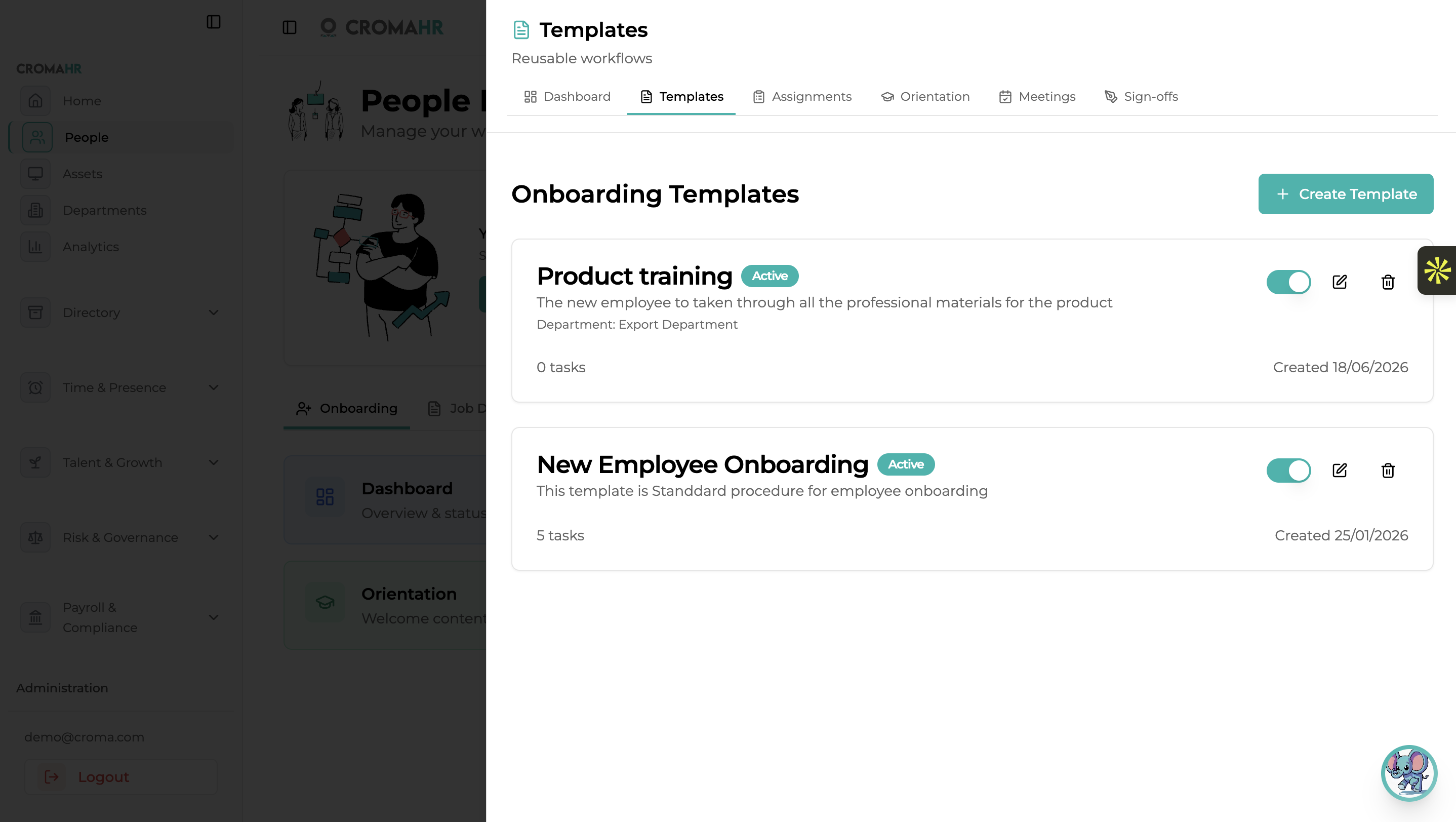 Onboarding templates and day one tasks