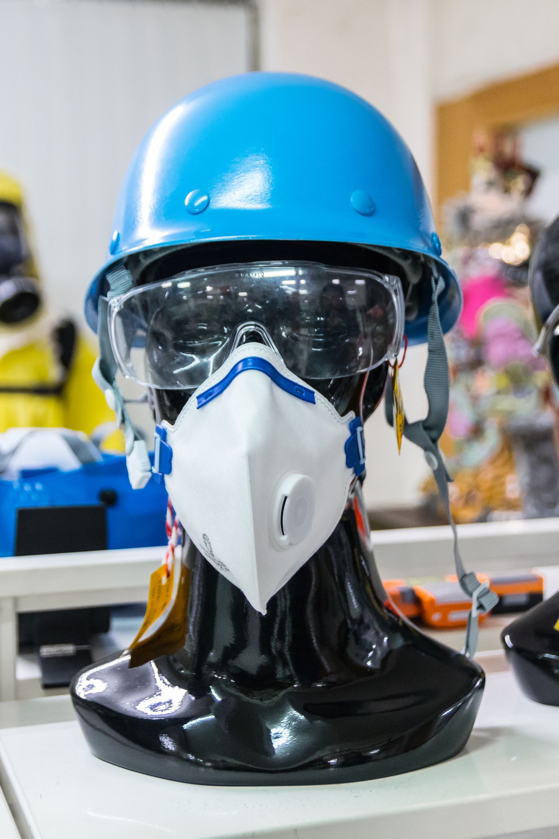 Workplace safety equipment in a professional setting
